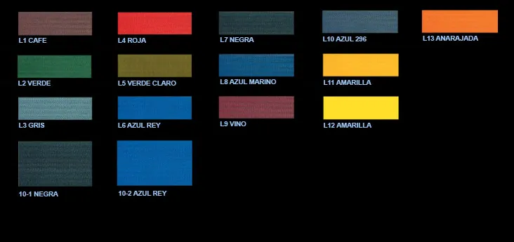  Modelo: Colores de cintas